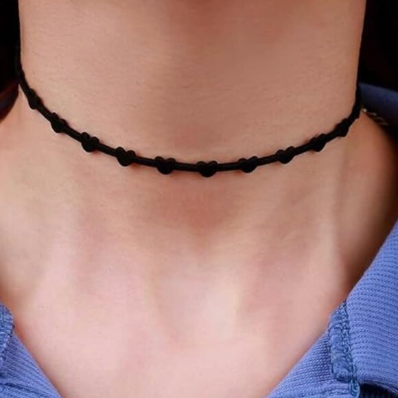 Black Hearts Collar Necklace – Adjustable Gothic Choker - Picture 6 of 6